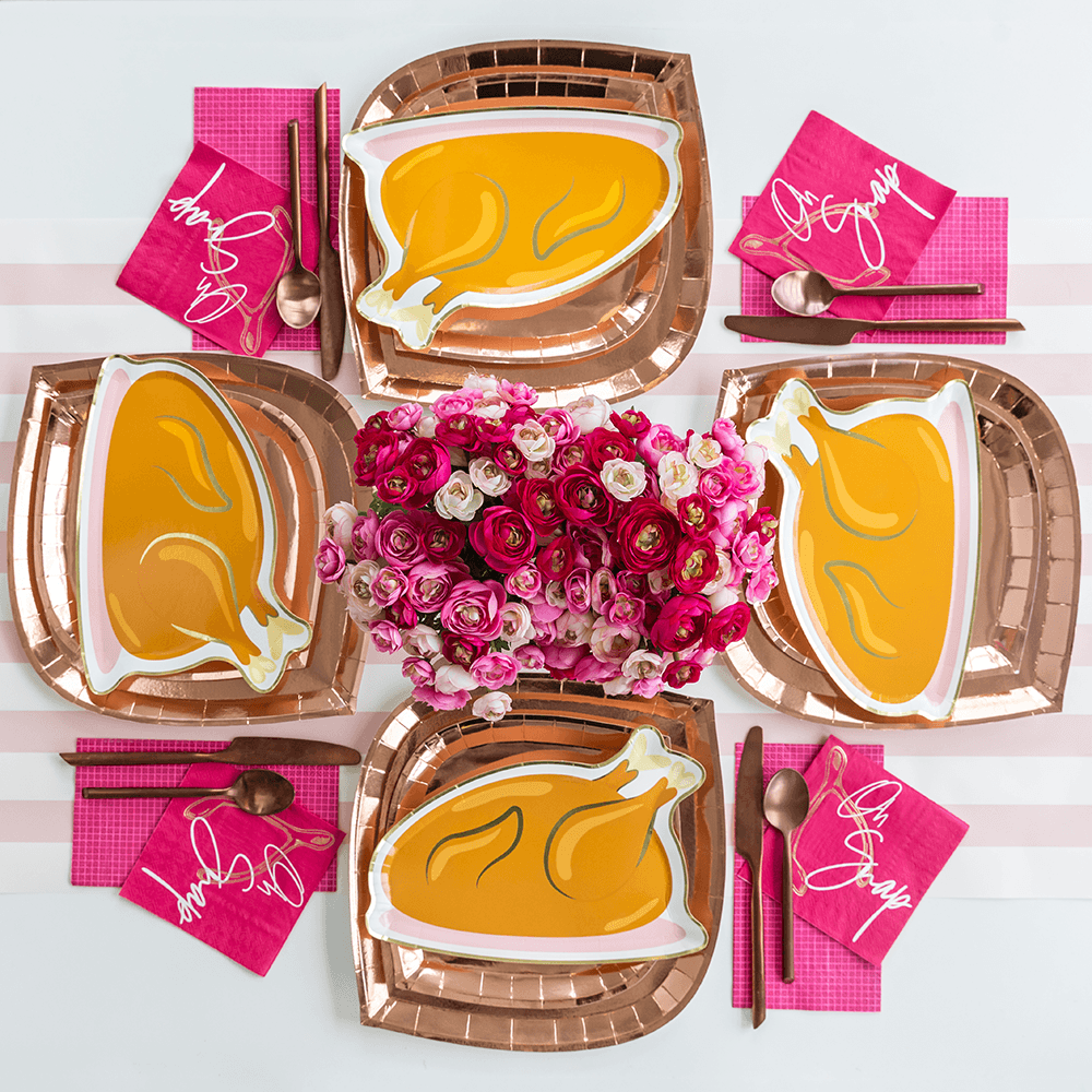 Magenta Grid Print Guest Napkins, Shopsweetluluss