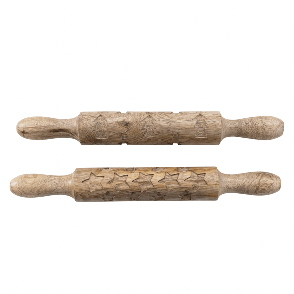 Mango Wood Holiday Rolling Pin - 2 Style Options, Shopsweetluluss