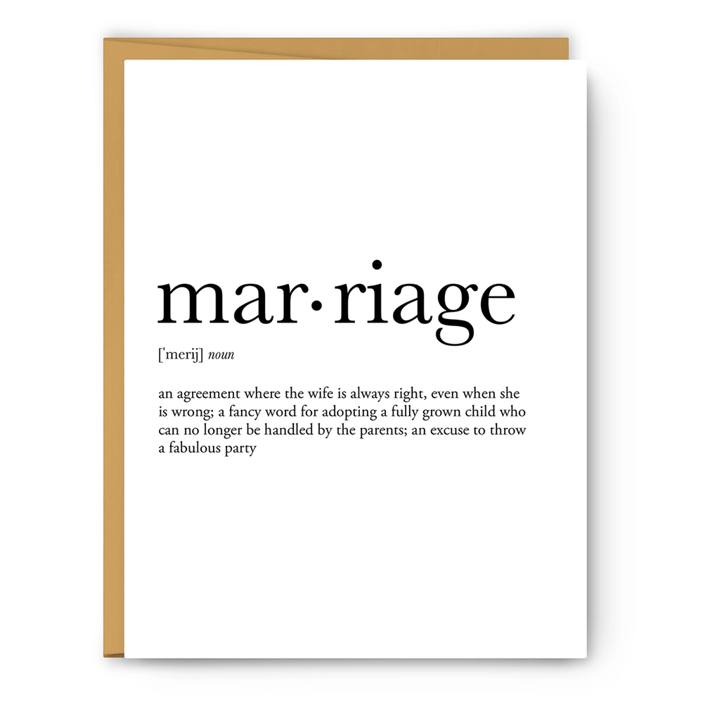 Marriage Definition Card, Shopsweetluluss