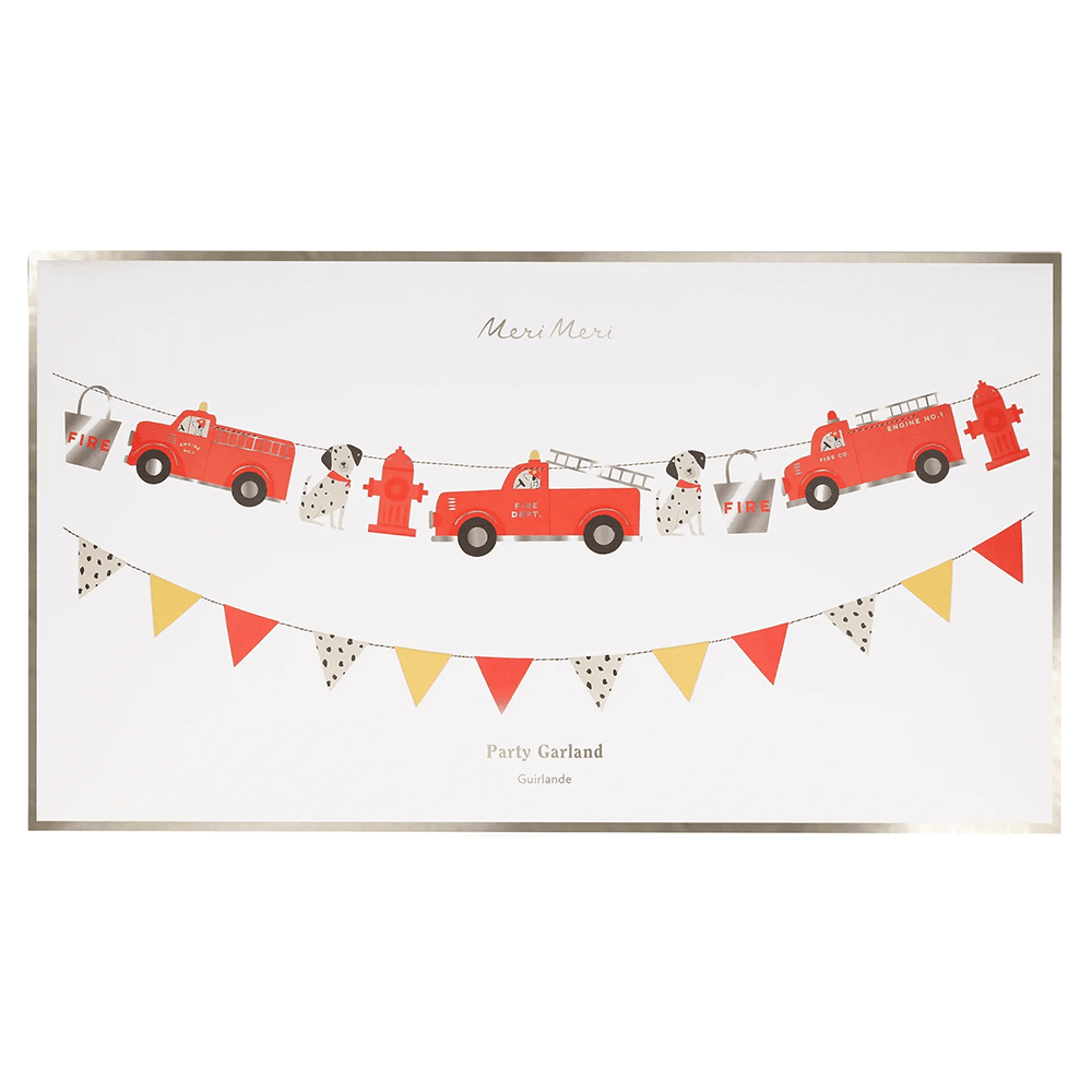 Meri Meri Fire Truck Garland, Shopsweetluluss