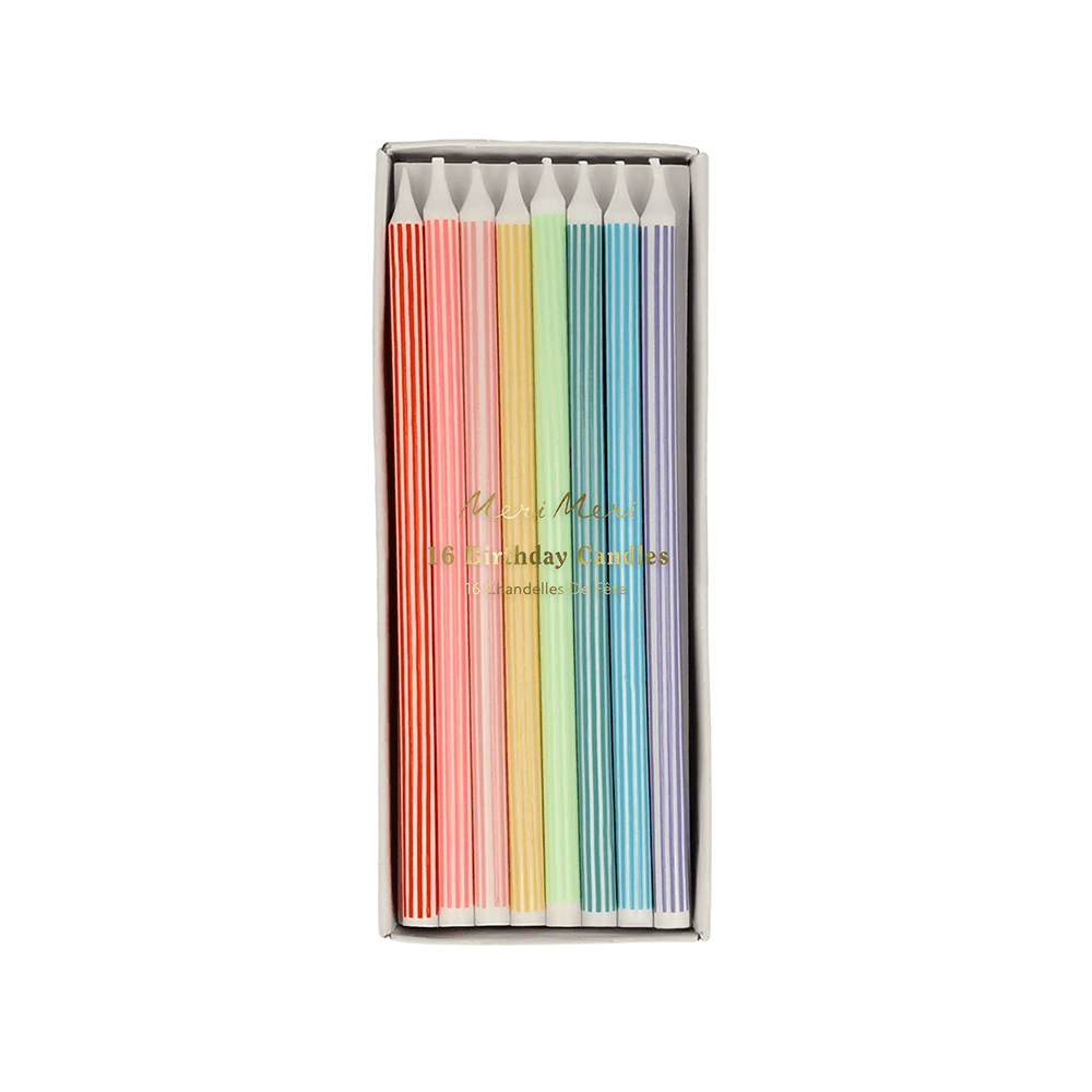 Meri Meri Mixed Stripe Candles, Shopsweetluluss
