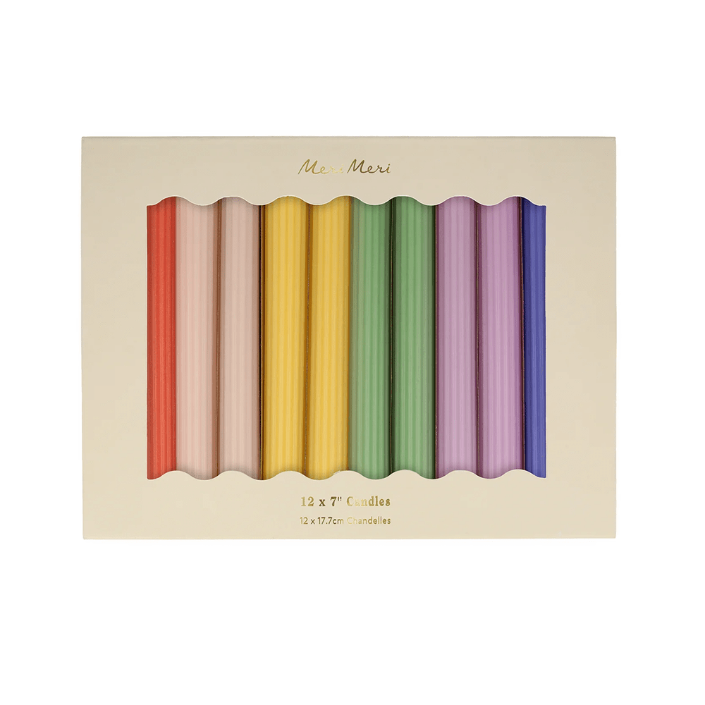 Meri Meri Rainbow Table Candles, Shopsweetluluss