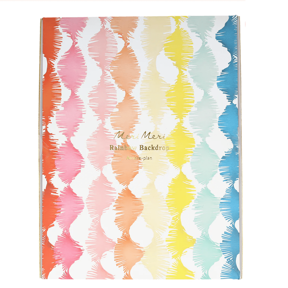 Meri Meri Rainbow Twisty Fringe Backdrop, Shopsweetluluss