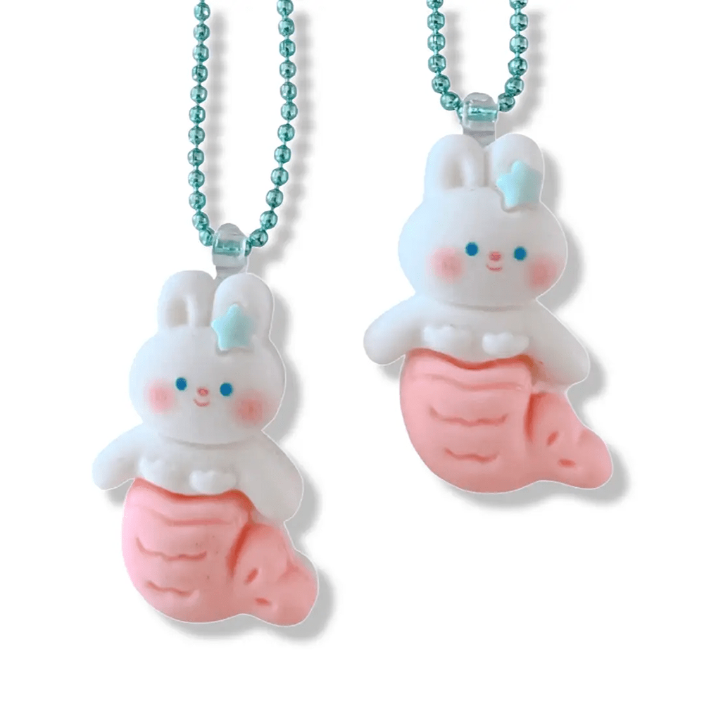 Mermaid Bunny Necklace, Shopsweetluluss