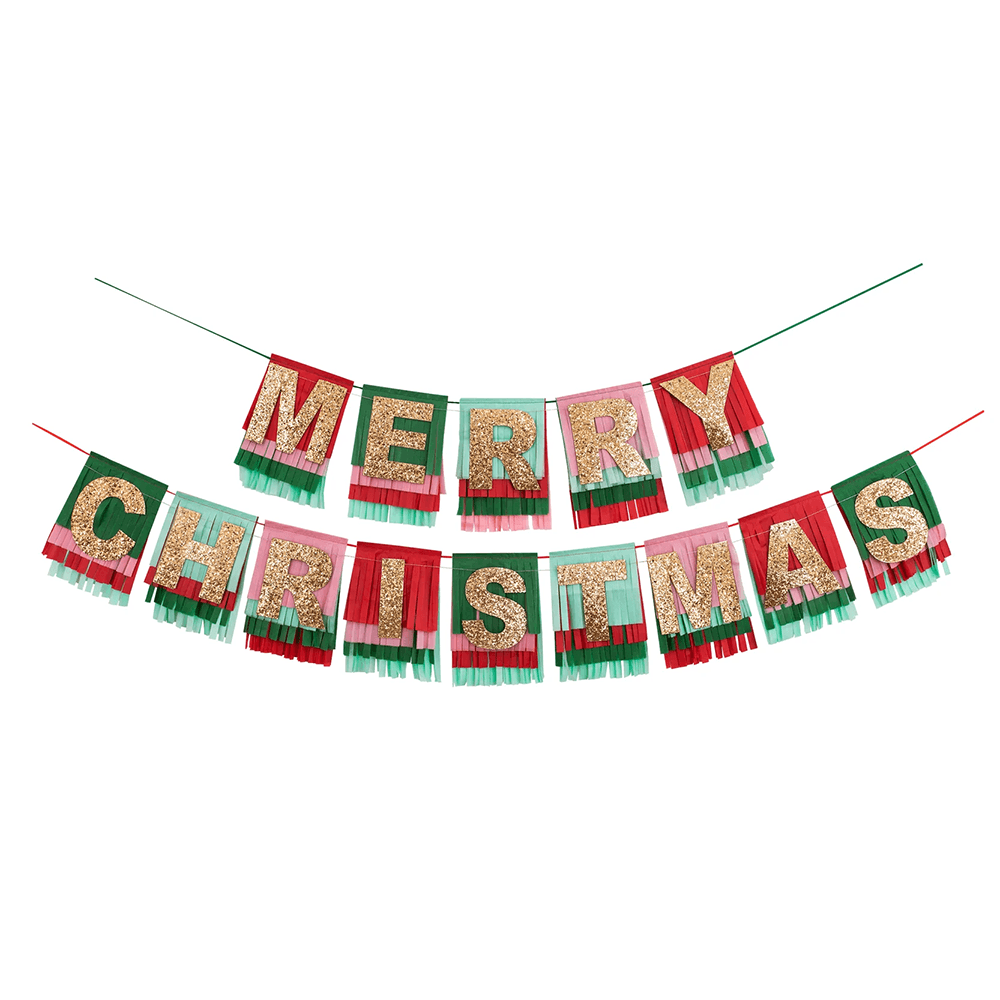 Merry Christmas Fringe Garland, Shopsweetluluss