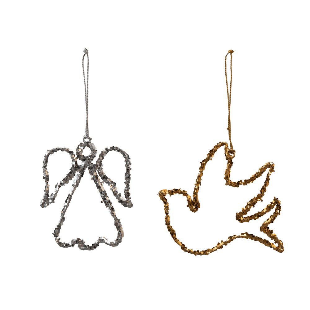 Metal & Glitter Ornaments - 2 Style Options
