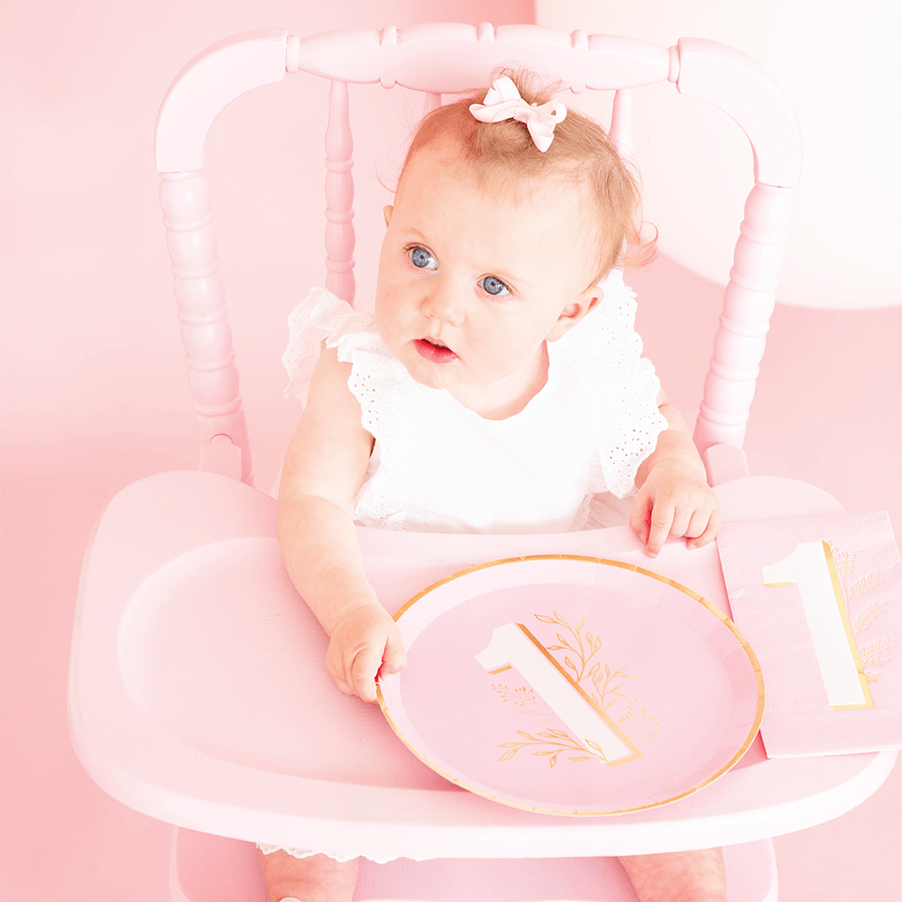 Milestone Pink Onederland Dinner Plates, Shopsweetluluss