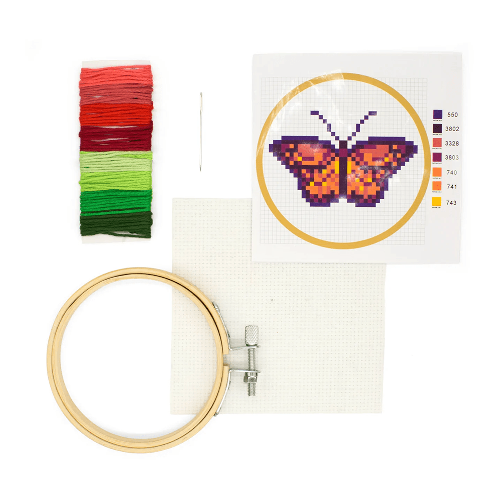 Mini Butterfly Cross Stitch Embroidery Kit, Shopsweetluluss