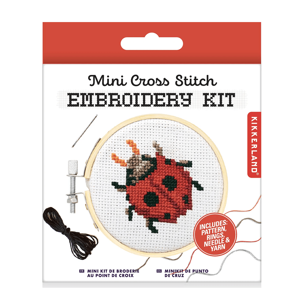 Mini Ladybug Cross Stitch Embroidery Kit, Shopsweetluluss