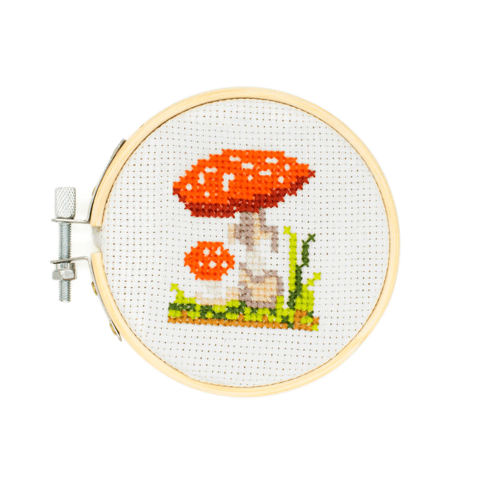 Mini Mushroom Cross Stitch Embroidery Kit, Shopsweetluluss