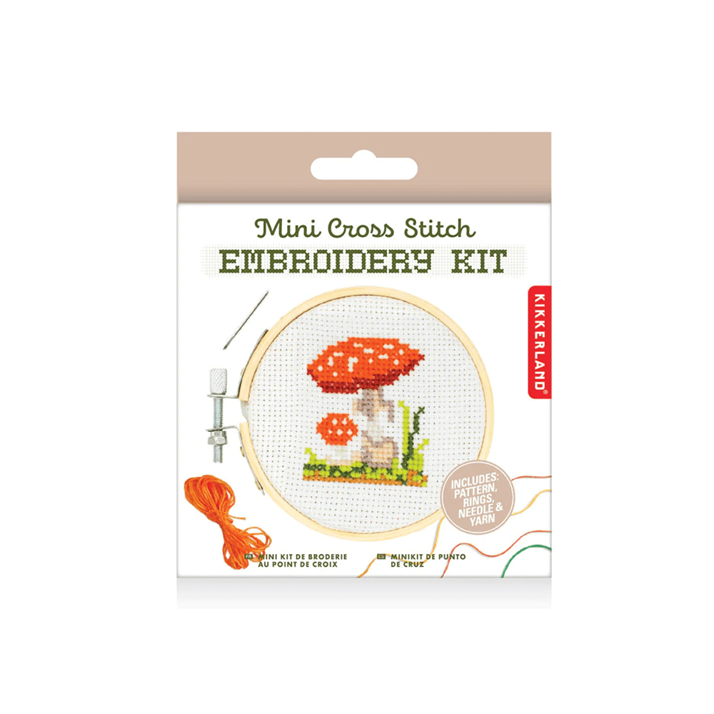 Mini Mushroom Cross Stitch Embroidery Kit, Shopsweetluluss
