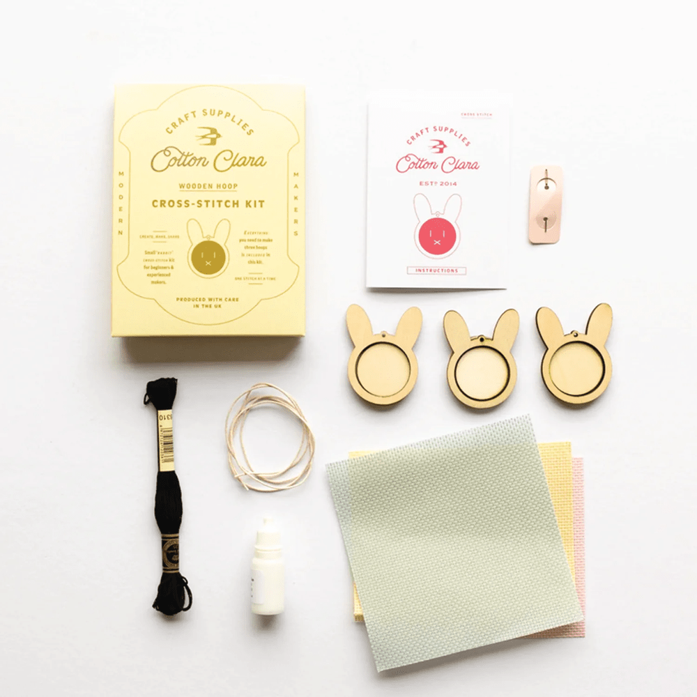 Mini Bunny DIY Cross Stitch Kit, Shopsweetluluss