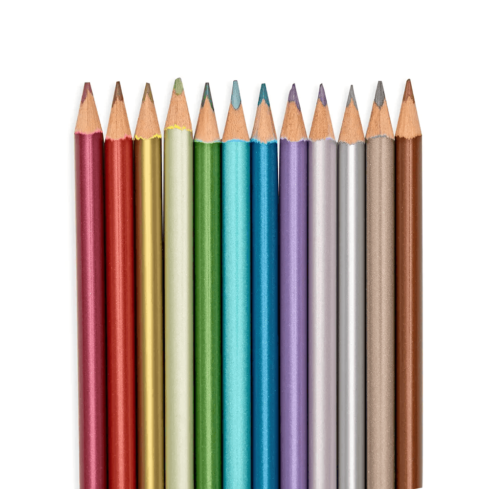 Modern Metallics Colored Pencils - Set of 12, Shopsweetluluss