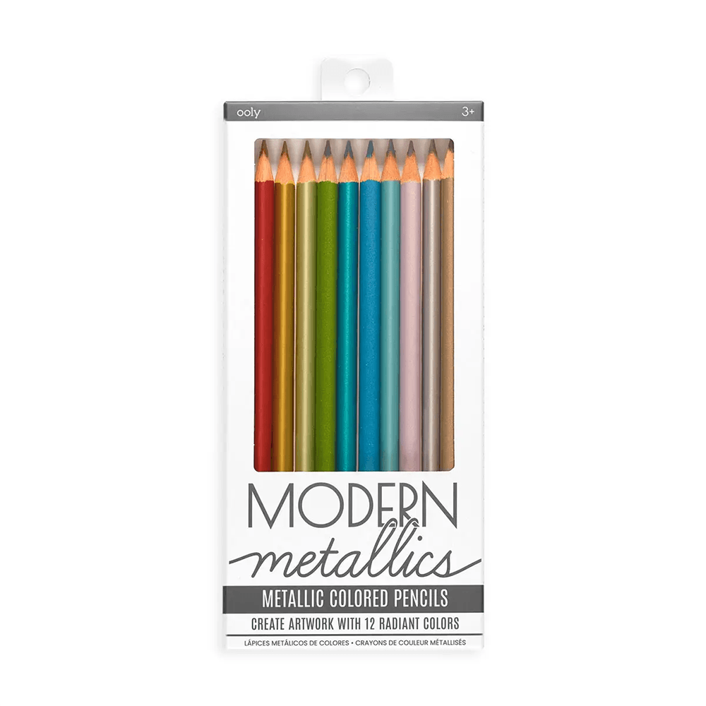 Modern Metallics Colored Pencils - Set of 12, Shopsweetluluss