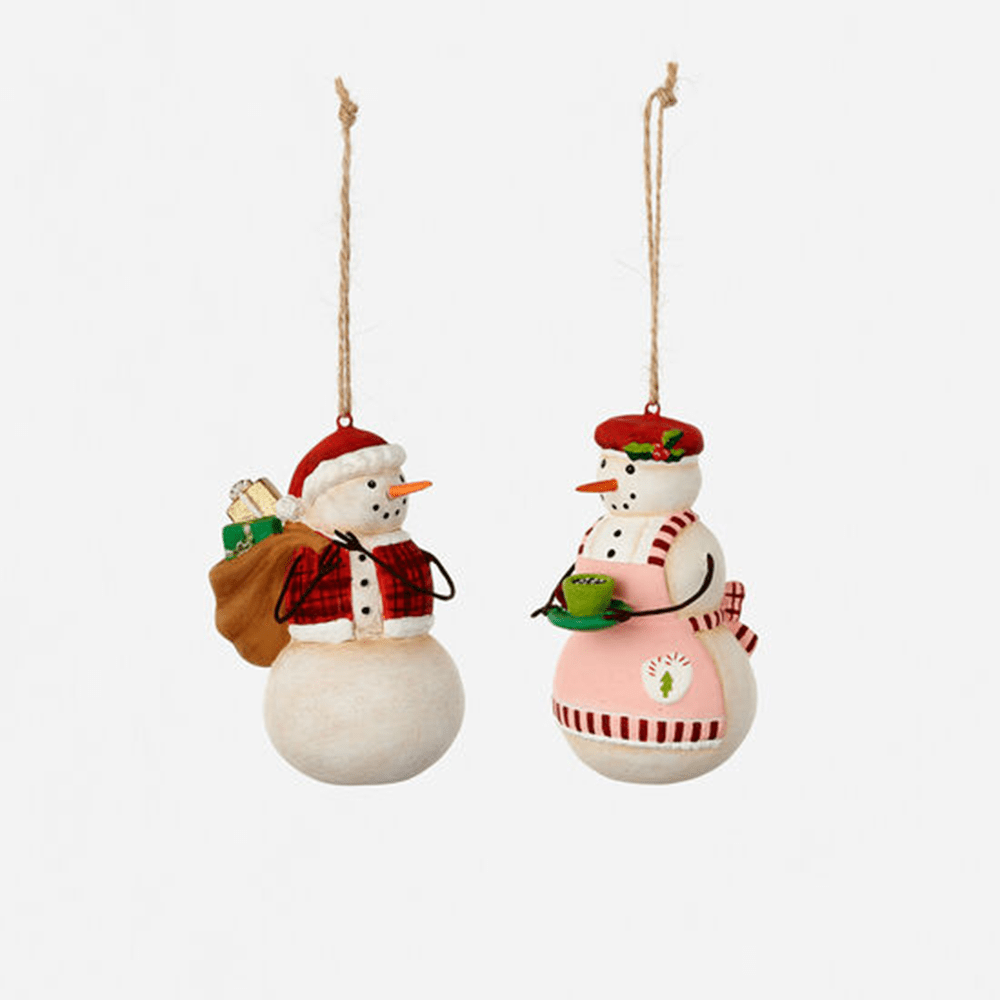 Mr. & Mrs. Claus Snowman Ornament - 2 Style Options, Shopsweetluluss