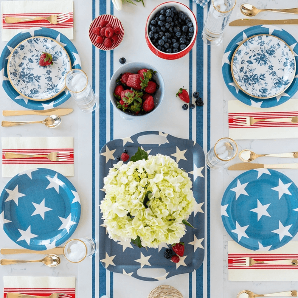 Navy Star Bamboo Serving Tray, Shopsweetluluss