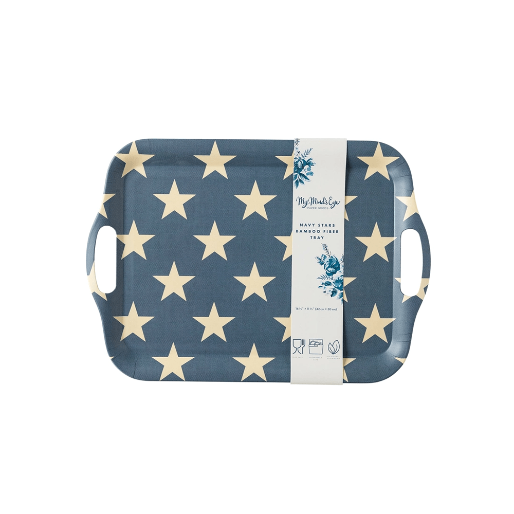 Navy Star Bamboo Serving Tray, Shopsweetluluss