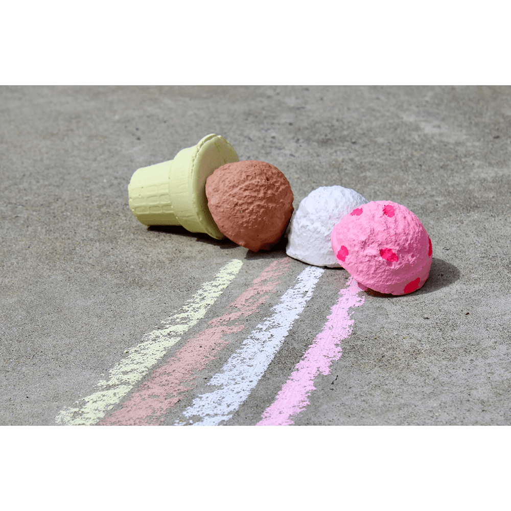 Neapolitan Ice Cream Cone Sidewalk Chalk Set, Shopsweetluluss