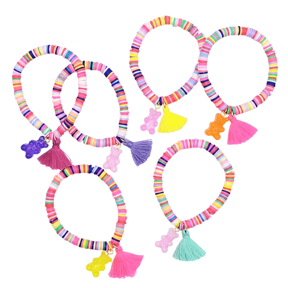 Neon Gummy Bear Tassel Bracelets - 6 Style Options, Shopsweetluluss