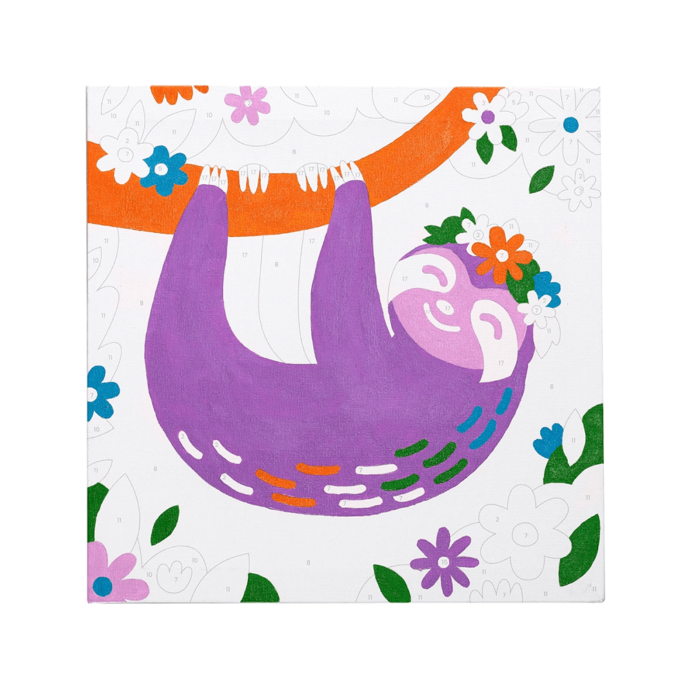 Paint by Number Kit - Happy Sloth, Shopsweetluluss