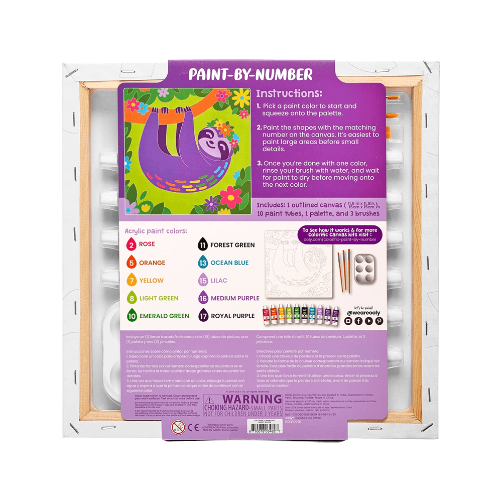 Paint by Number Kit - Happy Sloth, Shopsweetluluss