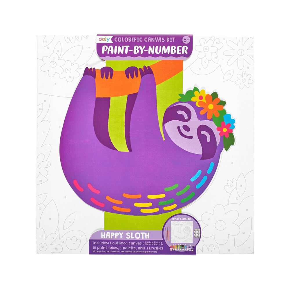 Paint by Number Kit - Happy Sloth, Shopsweetluluss