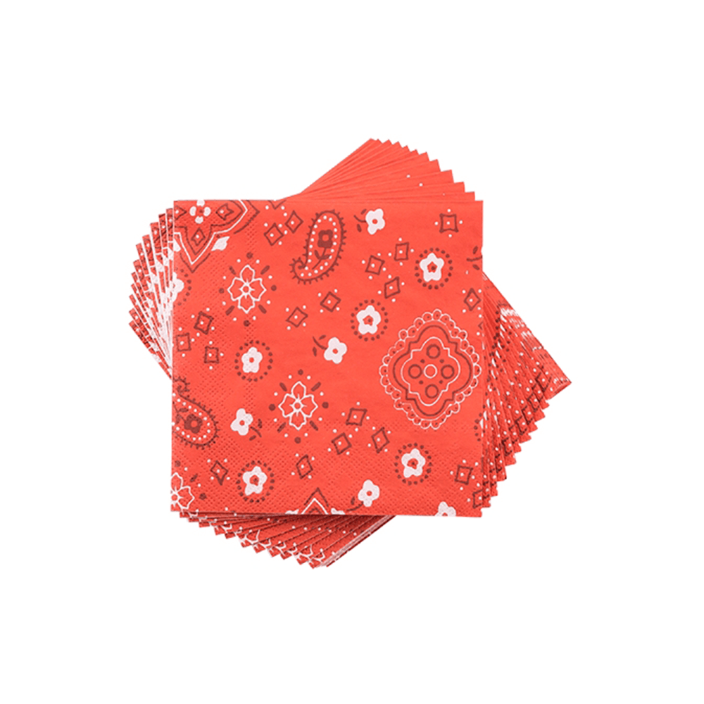 Red Paisley Cocktail Napkins, Shopsweetluluss