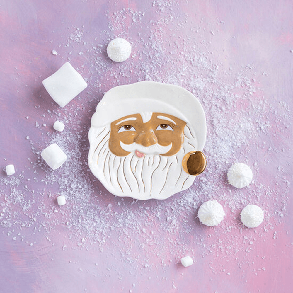 Papa Noel Cookie Plate - Brown, Shopsweetluluss
