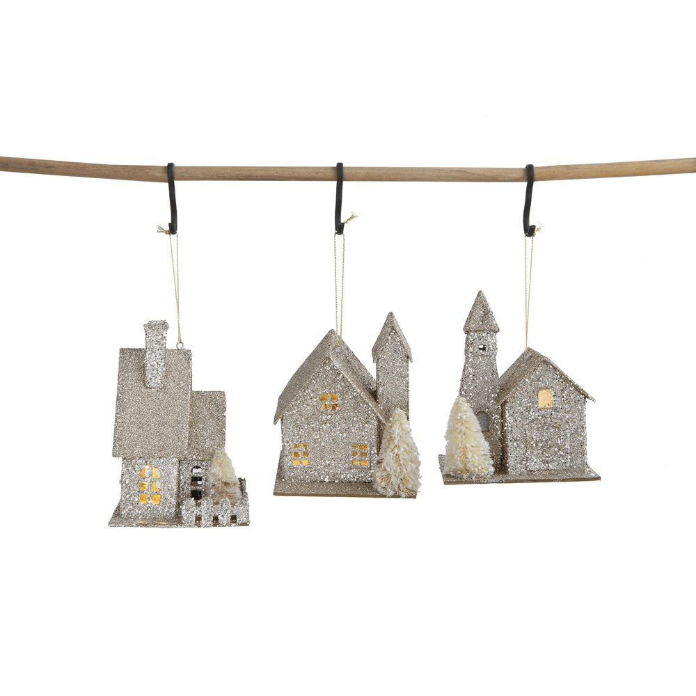Paper House Ornament w/ LED Light  - 3 Styles, Shopsweetluluss
