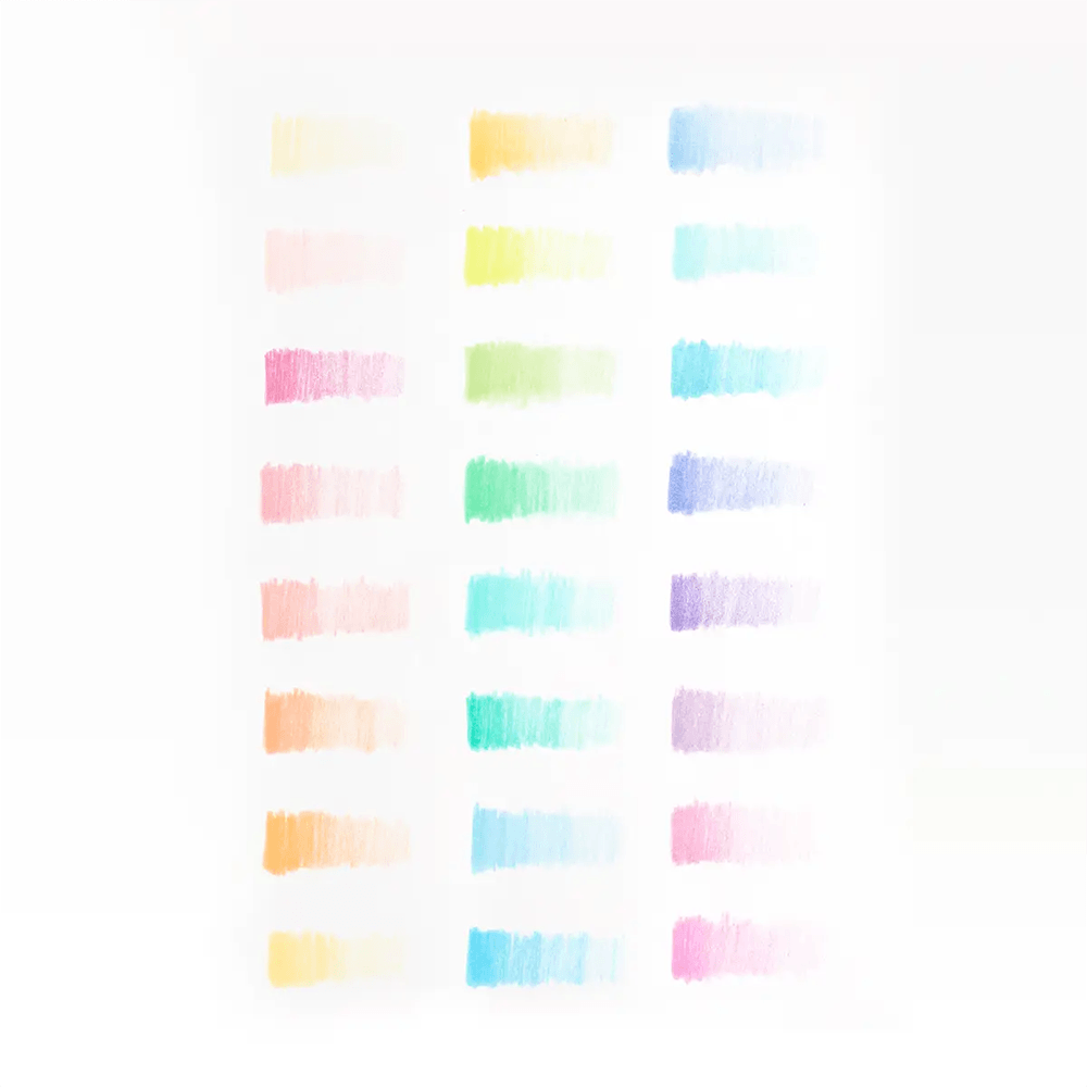 Pastel Hues Colored Pencils - Set of 24, Shopsweetluluss