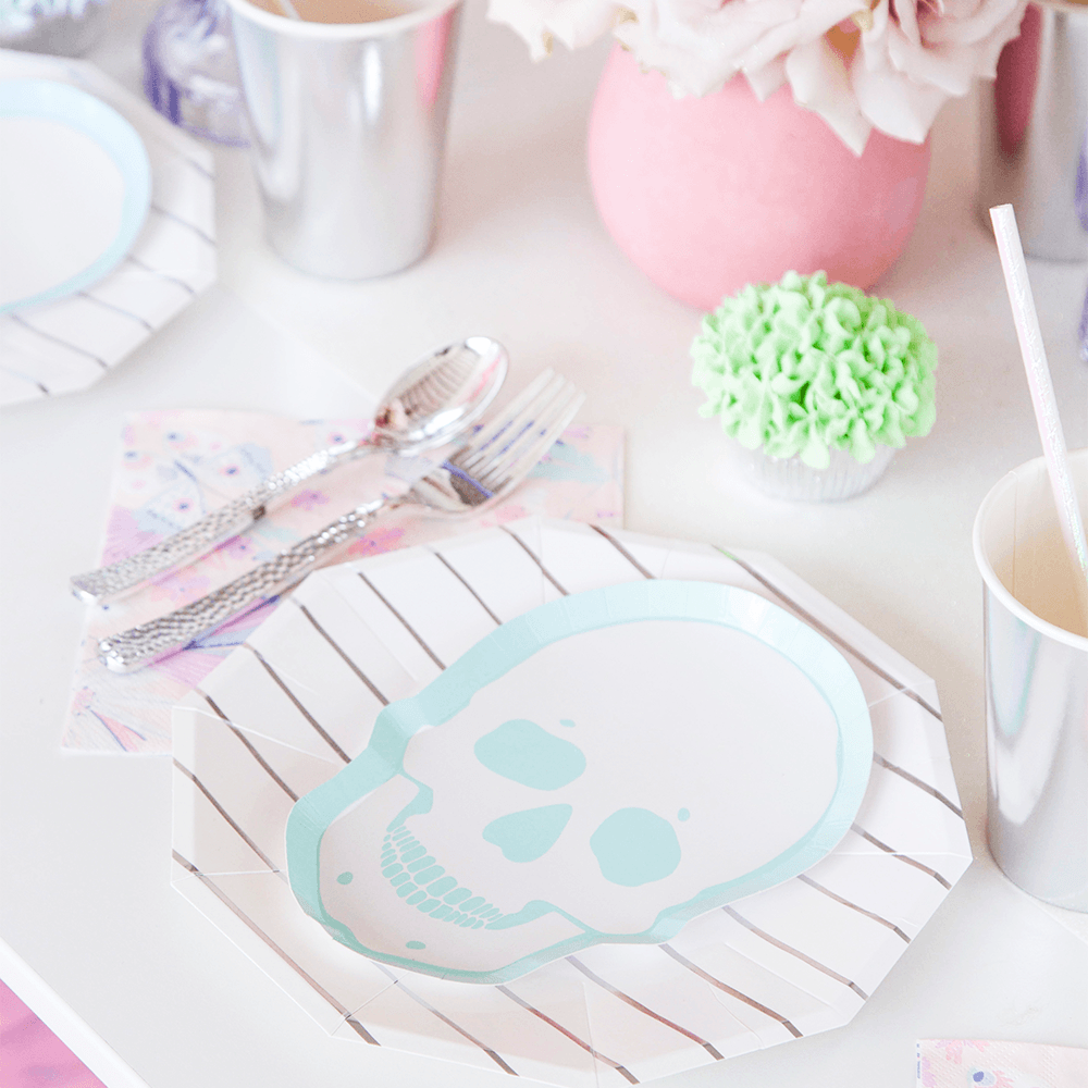 Pastel Skeleton Dessert Plates, Shopsweetluluss