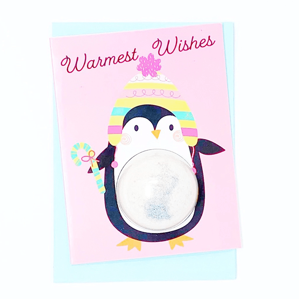 Penguin Bath Bomb Card, Shopsweetluluss