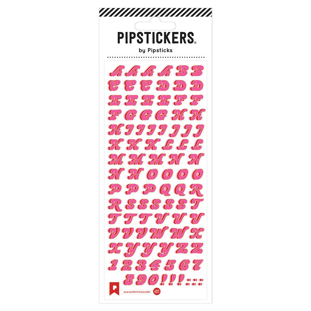 Pink Alphabet Stickers, Shopsweetluluss