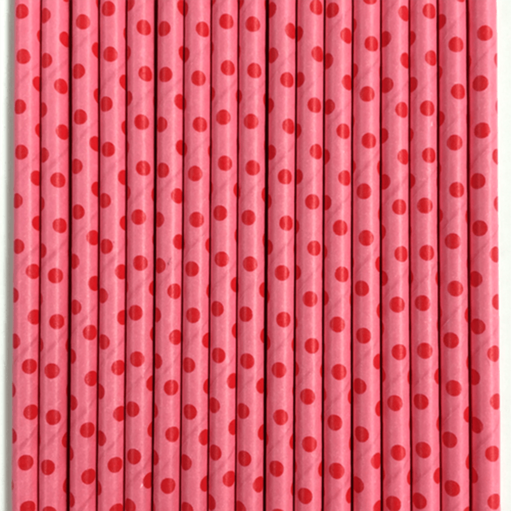 Polka Dot Paper Straws, 12 Color Options, Shopsweetluluss