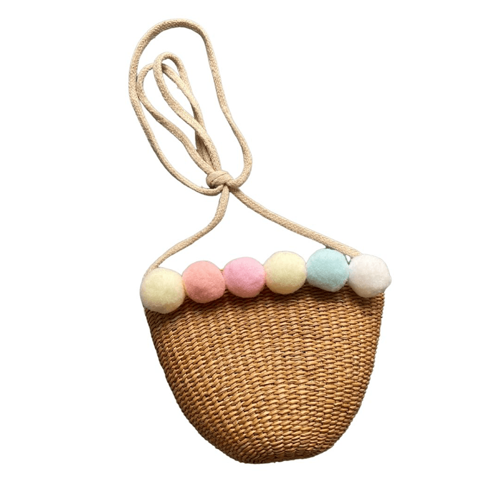 Pom Pom Crossbody Bag - Cotton Candy, Shopsweetluluss