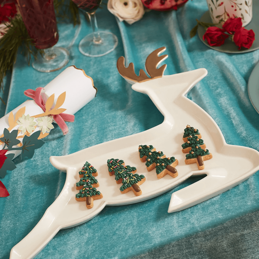 Porcelain Reindeer Plates, Shopsweetluluss