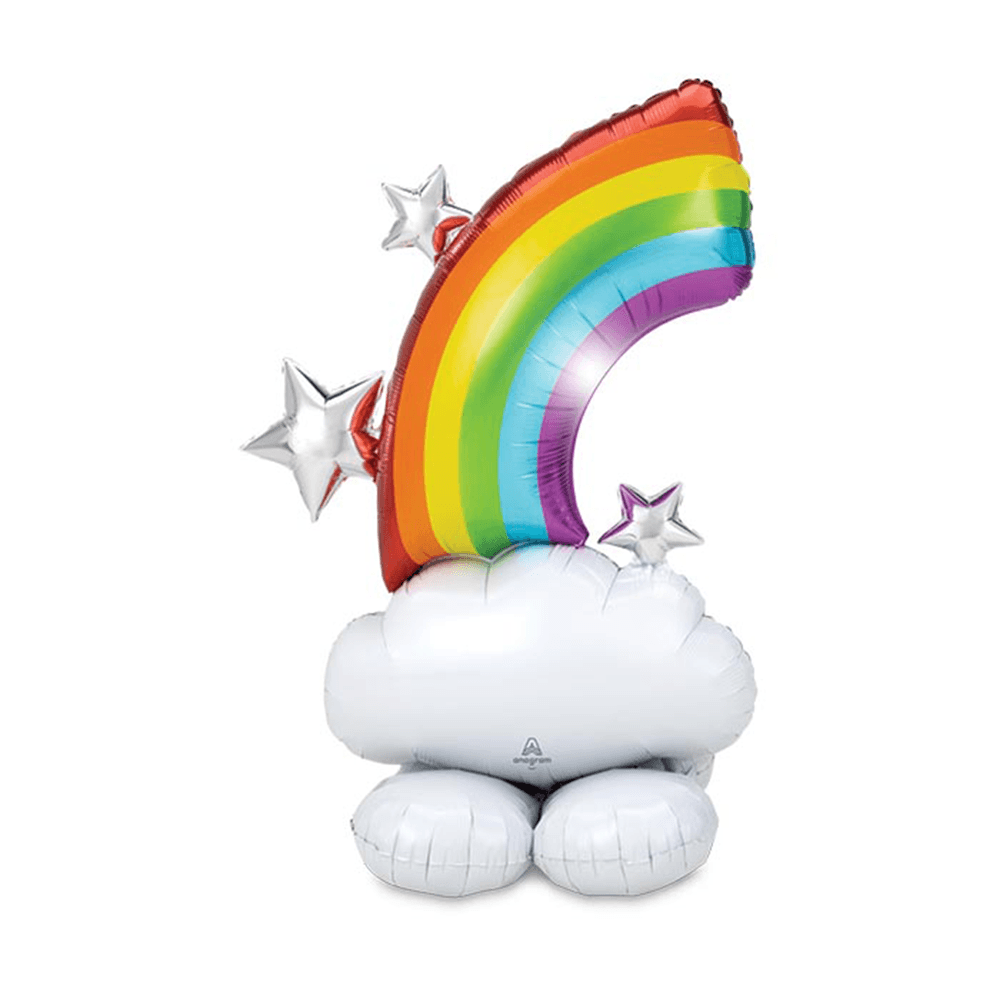 Rainbow on White Cloud Foil Balloon, Shopsweetluluss