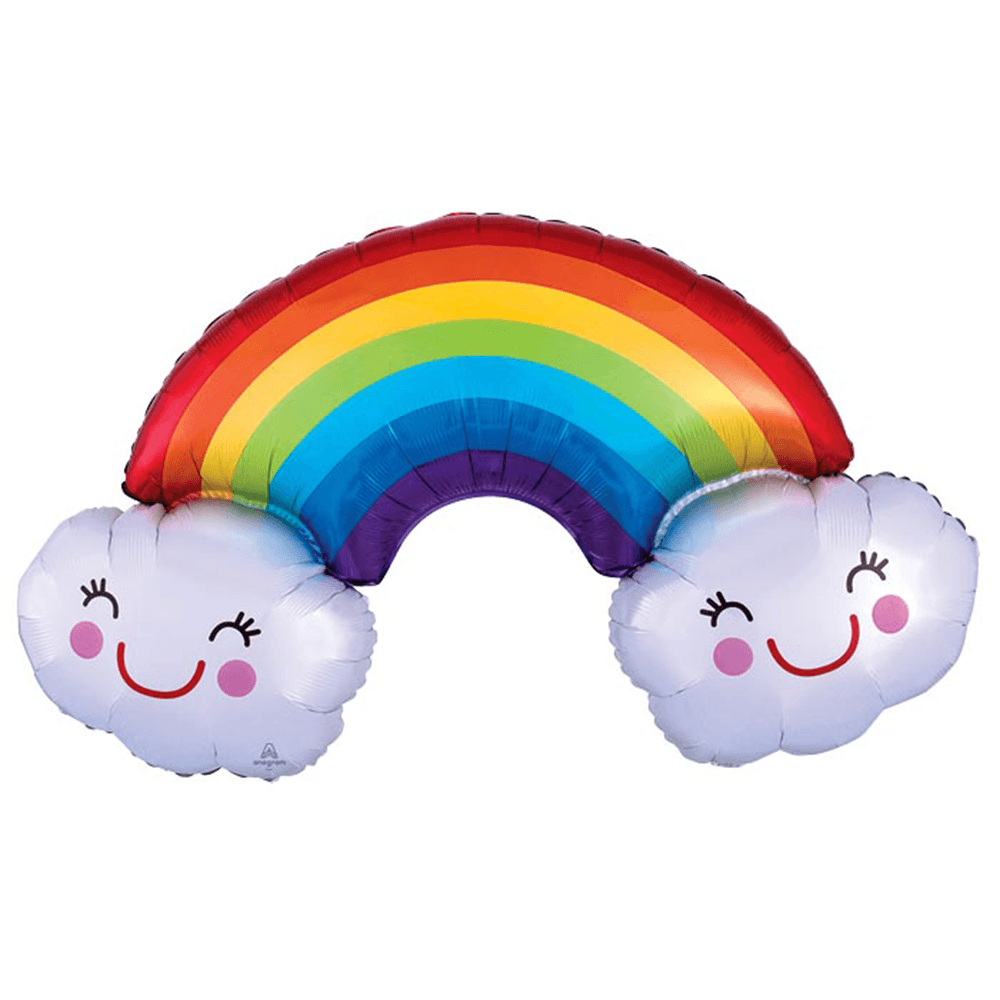 Rainbow with Clouds Foil Balloon, Shopsweetluluss