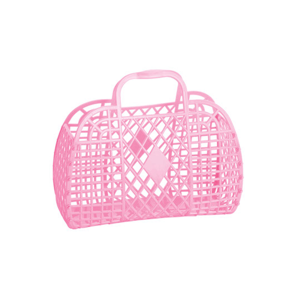 Retro Basket Jelly Bag, Bubble Gum Pink, Shopsweetluluss