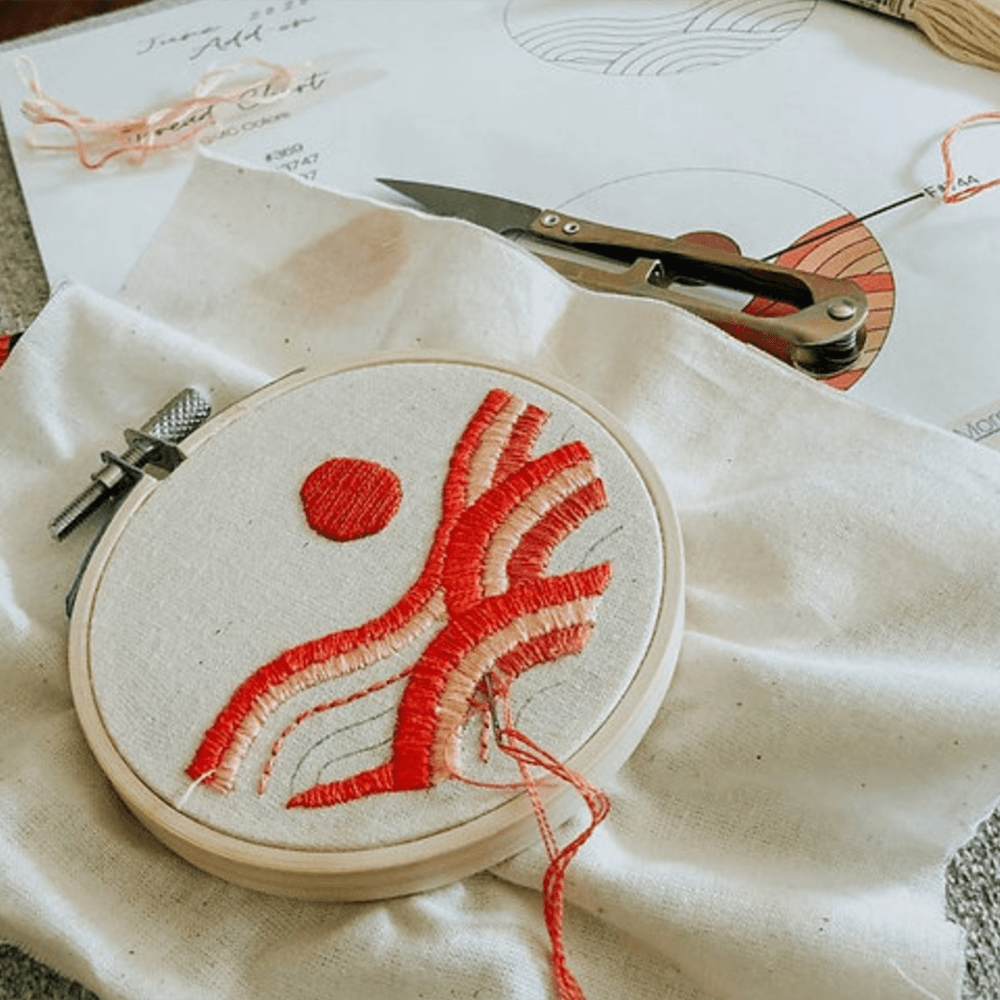 Rolling Hills Sunset Embroidery Kit, Shopsweetluluss