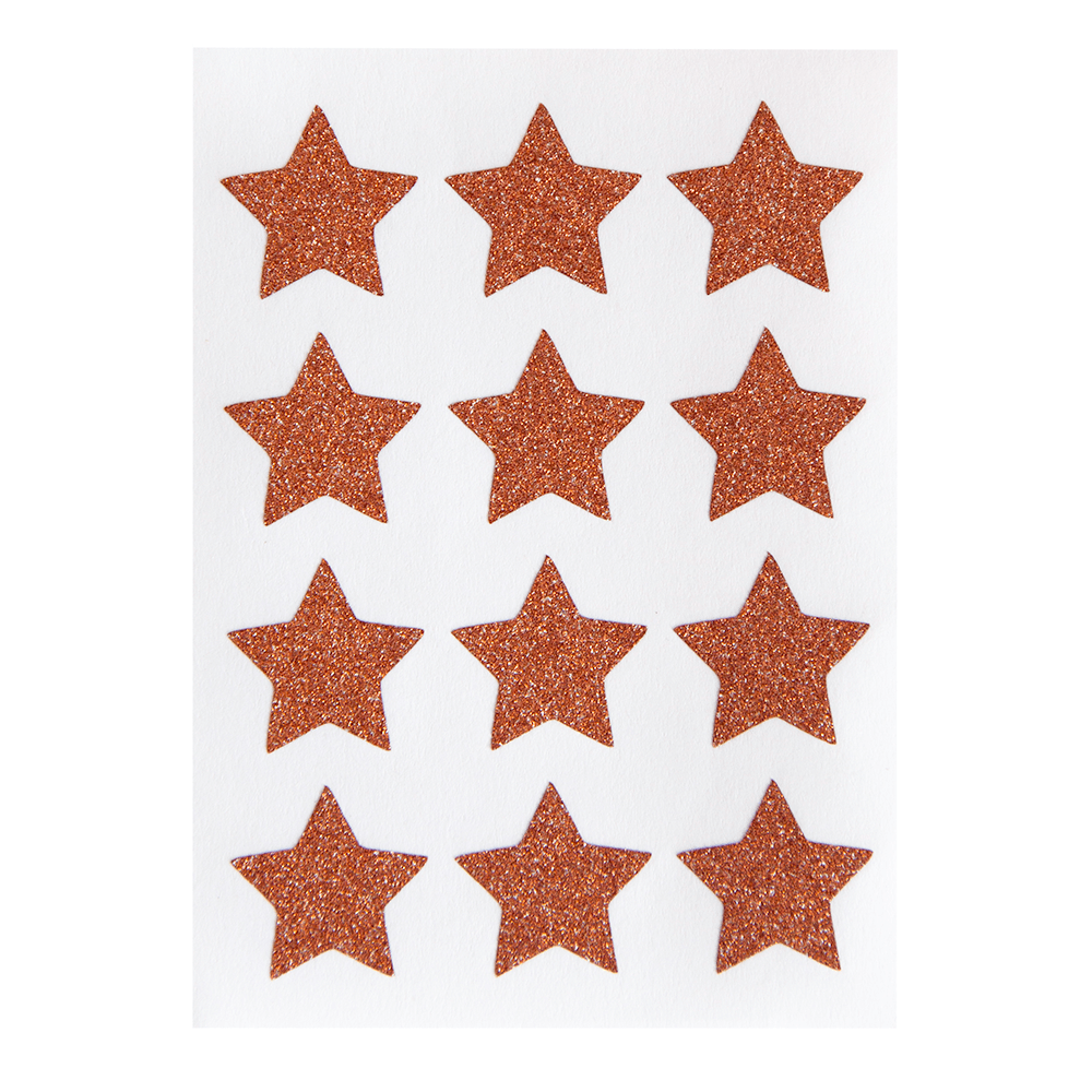 Rose Gold Glitter Star Sticker Set, Shopsweetluluss