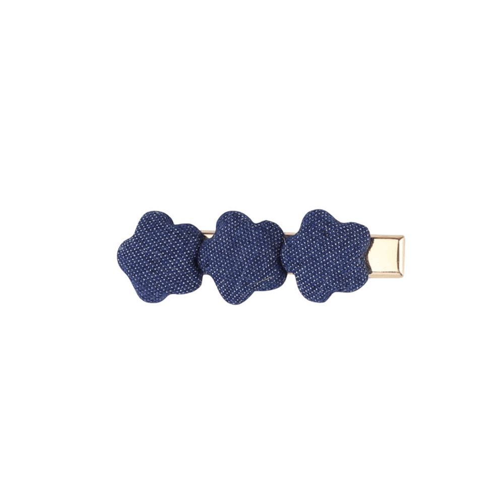 Rosebud Triple Flower Hairpin - Denim, Shopsweetluluss