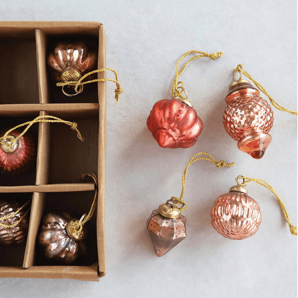 Round Glass Ornaments - Set of 12, Shopsweetluluss