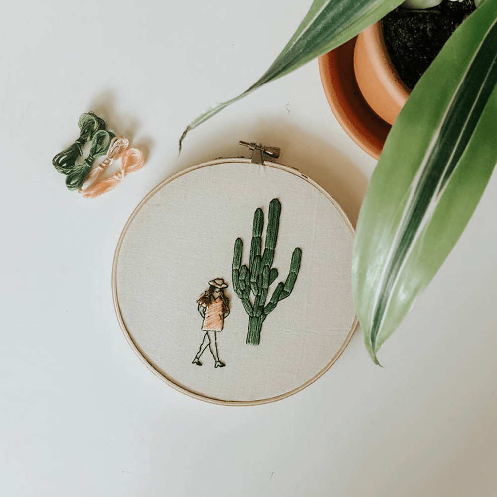 Saguaro Belle Embroidery Kit, Shopsweetluluss