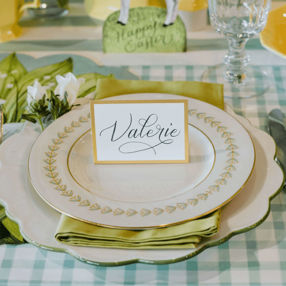 Seafoam Painted Check Placemats, Shopsweetluluss
