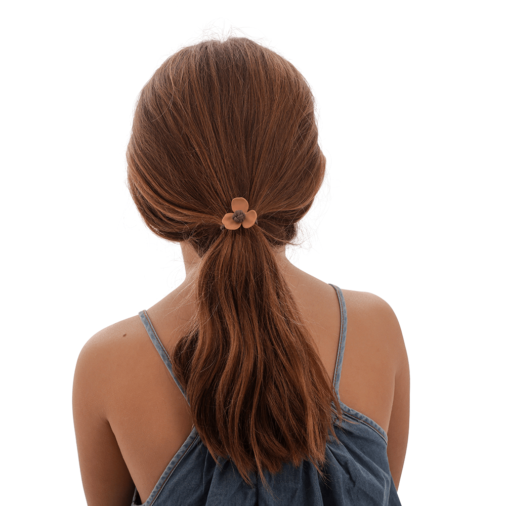 Silicon Flower Pony Holder - Tan, Shopsweetluluss