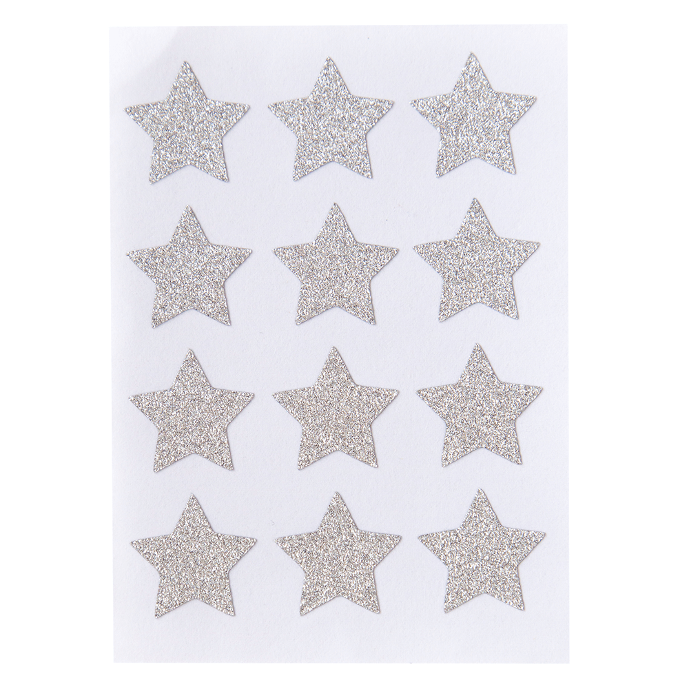 Silver Glitter Star Sticker Set, Shopsweetluluss