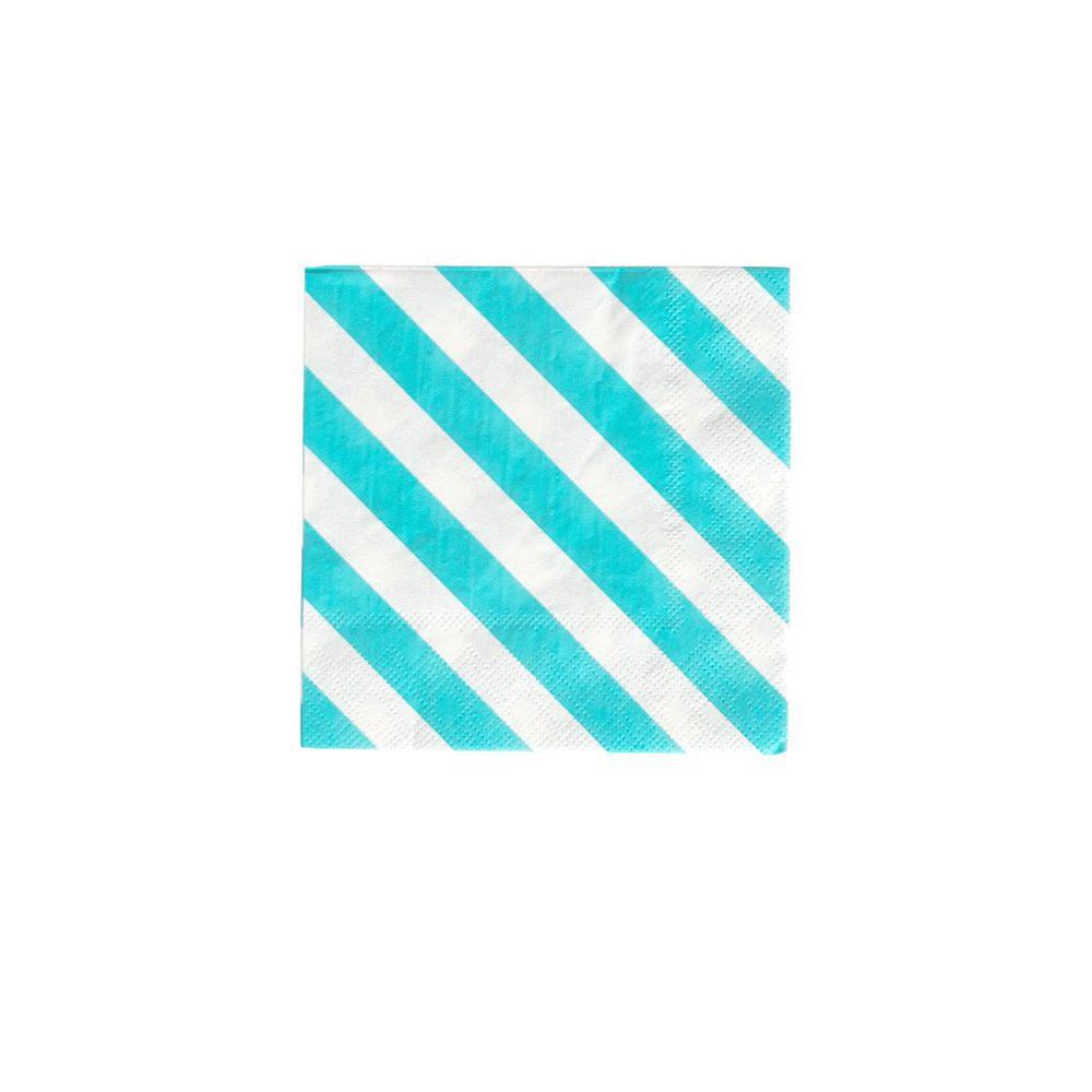 Sky Blue Stripes Cocktail Napkins, Shopsweetluluss