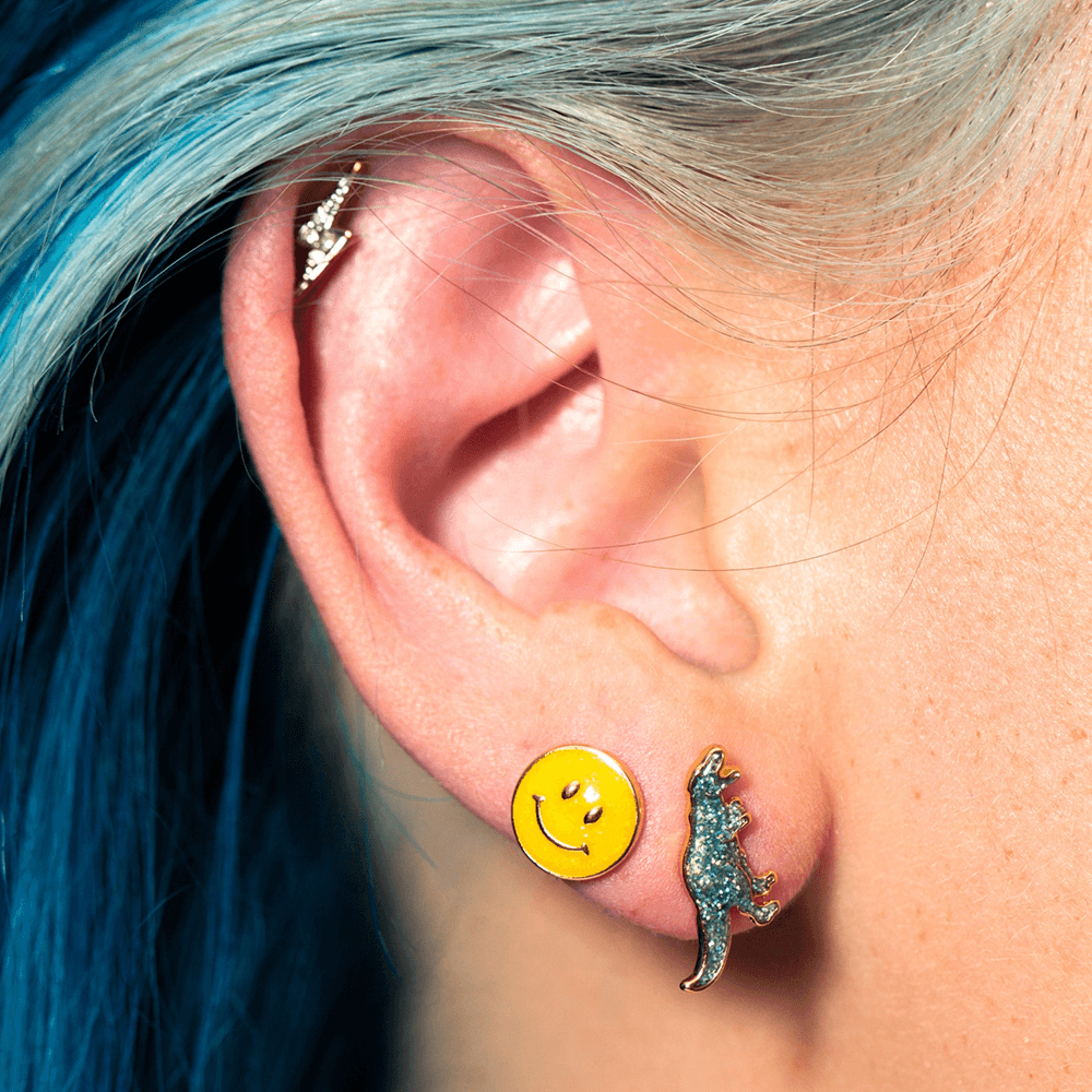 Smiley Face Stud Earrings, Shopsweetluluss
