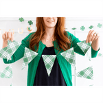 St Patrick's Day Plaid Pennant Banner, Shopsweetluluss
